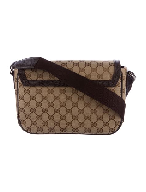 gucci crossbody bags red|Gucci brown canvas crossbody bag.